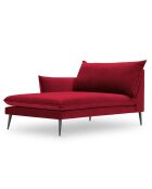 Méridienne Gauche en velours Elio rouge - 170x107x97 cm