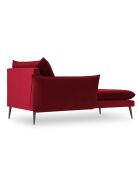 Méridienne Gauche en velours Elio rouge - 170x107x97 cm