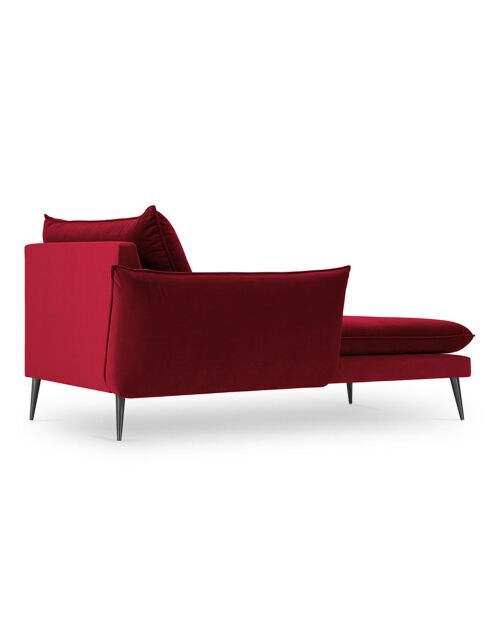 Méridienne Gauche en velours Elio rouge - 170x107x97 cm