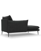 Méridienne Gauche tissu Elio gris foncé - 170x107x97 cm