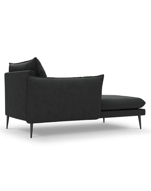 Méridienne Gauche tissu Elio gris foncé - 170x107x97 cm
