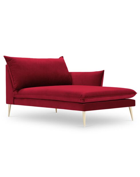 Méridienne Droite en velours Elio rouge - 170x107x97 cm