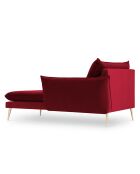 Méridienne Droite en velours Elio rouge - 170x107x97 cm