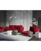 Méridienne Droite en velours Elio rouge - 170x107x97 cm