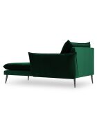 Méridienne Droite en velours Elio vert bouteille - 170x107x97 cm