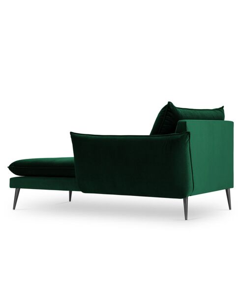 Méridienne Droite en velours Elio vert bouteille - 170x107x97 cm