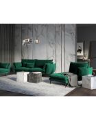 Méridienne Droite en velours Elio vert bouteille - 170x107x97 cm