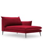 Méridienne Droite en velours Elio rouge - 170x107x97 cm