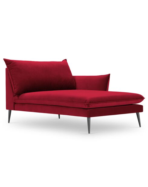 Méridienne Droite en velours Elio rouge - 170x107x97 cm