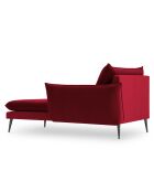 Méridienne Droite en velours Elio rouge - 170x107x97 cm