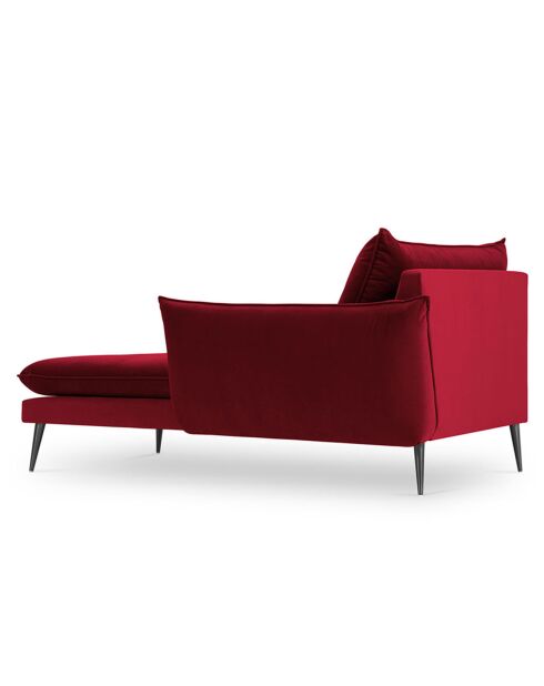 Méridienne Droite en velours Elio rouge - 170x107x97 cm
