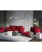 Méridienne Droite en velours Elio rouge - 170x107x97 cm