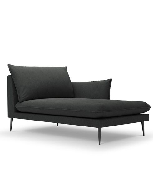 Méridienne Droite tissu Elio gris foncé - 170x107x97 cm