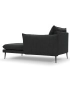 Méridienne Droite tissu Elio gris foncé - 170x107x97 cm