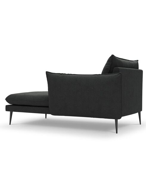 Méridienne Droite tissu Elio gris foncé - 170x107x97 cm