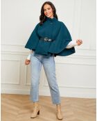 Manteau Clara en laine mélangée pétrole