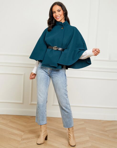 Manteau Clara en laine mélangée pétrole
