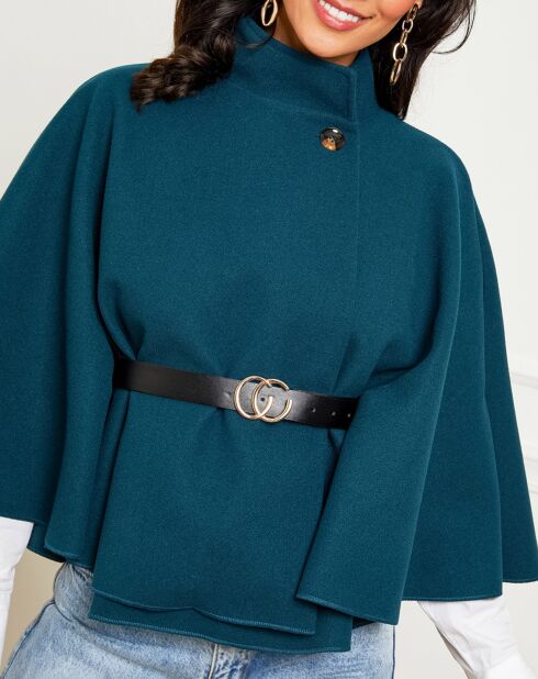 Manteau Clara en laine mélangée pétrole
