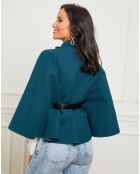 Manteau Clara en laine mélangée pétrole
