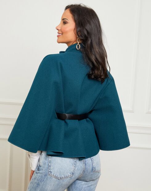 Manteau Clara en laine mélangée pétrole