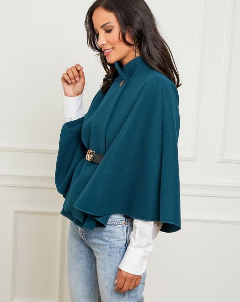 Manteau Clara en laine mélangée pétrole