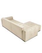 Canapé D'Angle Reversible Avec Coffre, Convertible velours Luca 4 Places beige - 293x168x88 cm