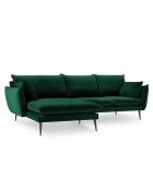 Canapé D'Angle Gauche Velours Elio 5 Places vert bouteille - 251x170x97 cm