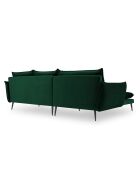 Canapé D'Angle Gauche Velours Elio 5 Places vert bouteille - 251x170x97 cm