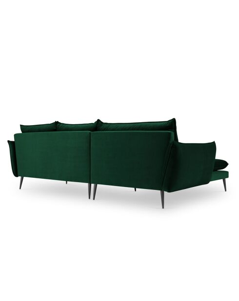 Canapé D'Angle Gauche Velours Elio 5 Places vert bouteille - 251x170x97 cm