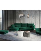 Canapé D'Angle Gauche Velours Elio 5 Places vert bouteille - 251x170x97 cm