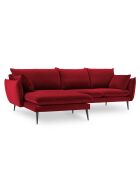 Canapé D'Angle Gauche Velours Elio 5 Places rouge - 251x170x97 cm
