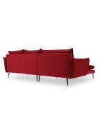 Canapé D'Angle Gauche Velours Elio 5 Places rouge - 251x170x97 cm