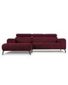 Canapé D'Angle Gauche Velours Nico 4 Places rouge - 253x164x100 cm
