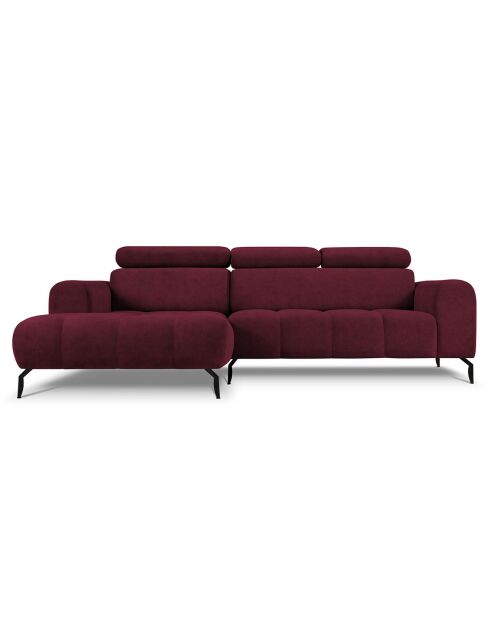 Canapé D'Angle Gauche Velours Nico 4 Places rouge - 253x164x100 cm