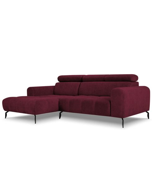Canapé D'Angle Gauche Velours Nico 4 Places rouge - 253x164x100 cm