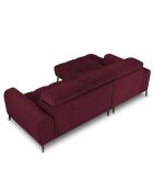 Canapé D'Angle Gauche Velours Nico 4 Places rouge - 253x164x100 cm