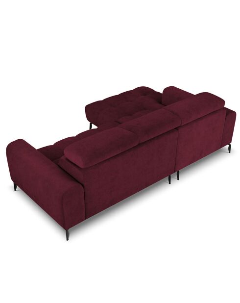 Canapé D'Angle Gauche Velours Nico 4 Places rouge - 253x164x100 cm