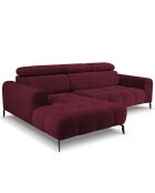 Canapé D'Angle Gauche Velours Nico 4 Places rouge - 253x164x100 cm