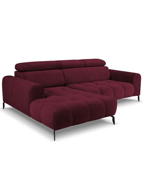 Canapé D'Angle Gauche Velours Nico 4 Places rouge - 253x164x100 cm