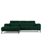 Canapé D'Angle Gauche Velours Nico 4 Places vert - 253x164x100 cm