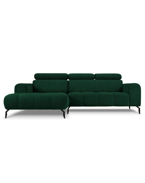 Canapé D'Angle Gauche Velours Nico 4 Places vert - 253x164x100 cm