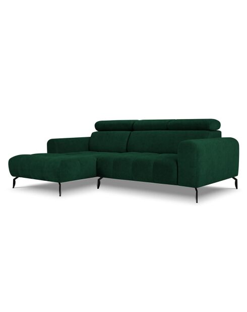 Canapé D'Angle Gauche Velours Nico 4 Places vert - 253x164x100 cm