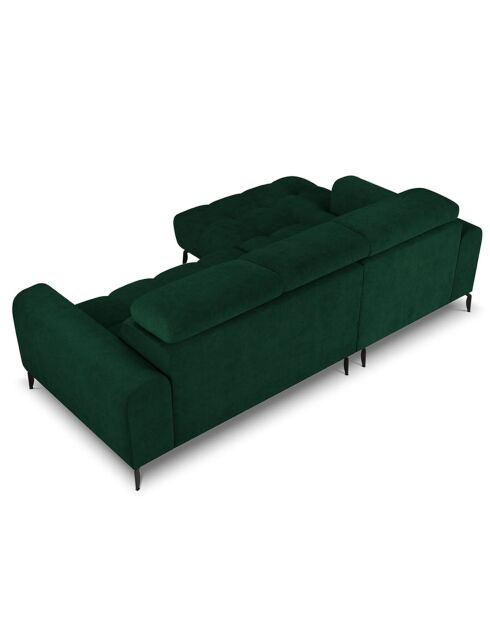 Canapé D'Angle Gauche Velours Nico 4 Places vert - 253x164x100 cm
