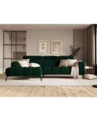 Canapé D'Angle Gauche Velours Nico 4 Places vert - 253x164x100 cm