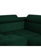 Canapé D'Angle Gauche Velours Nico 4 Places vert - 253x164x100 cm