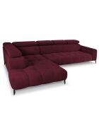 Canapé D'Angle Gauche Velours Nico 5 Places rouge - 322x195x100 cm