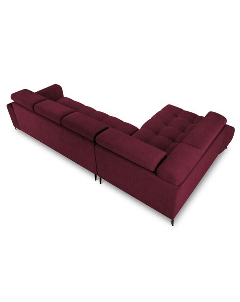 Canapé D'Angle Gauche Velours Nico 5 Places rouge - 322x195x100 cm
