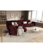 Canapé D'Angle Gauche Velours Nico 5 Places rouge - 322x195x100 cm