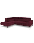 Canapé D'Angle Gauche Velours Nico 5 Places rouge - 322x195x100 cm