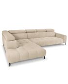 Canapé D'Angle Gauche Velours Nico 5 Places beige - 322x195x100 cm